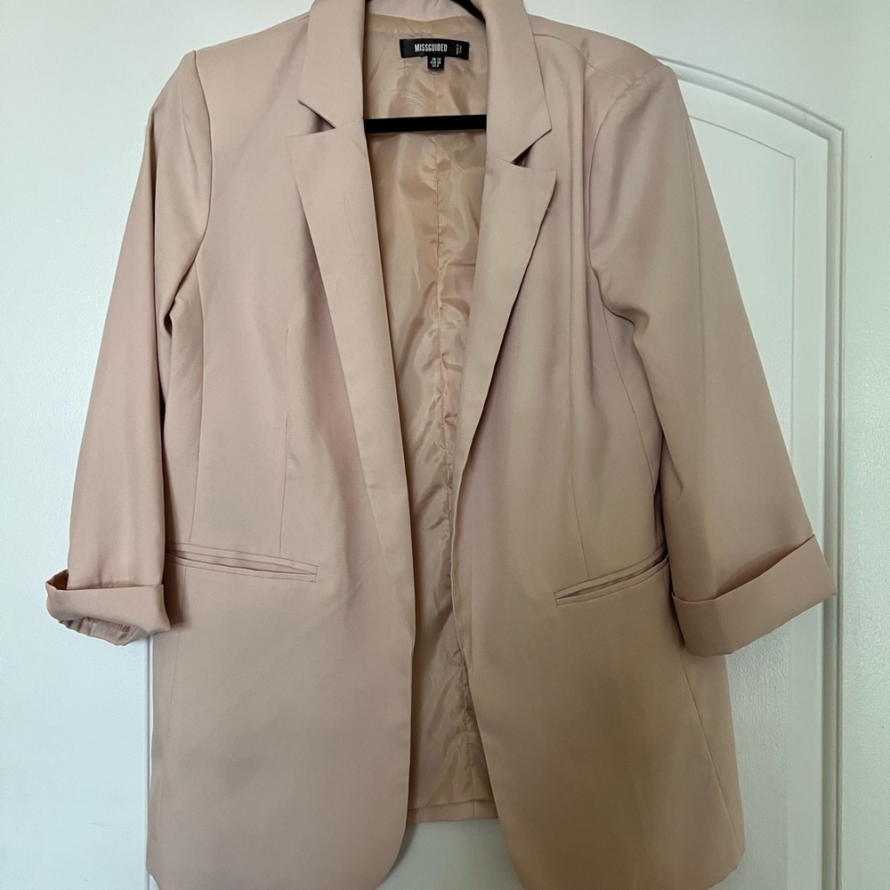 Blush Blazer- Missguided